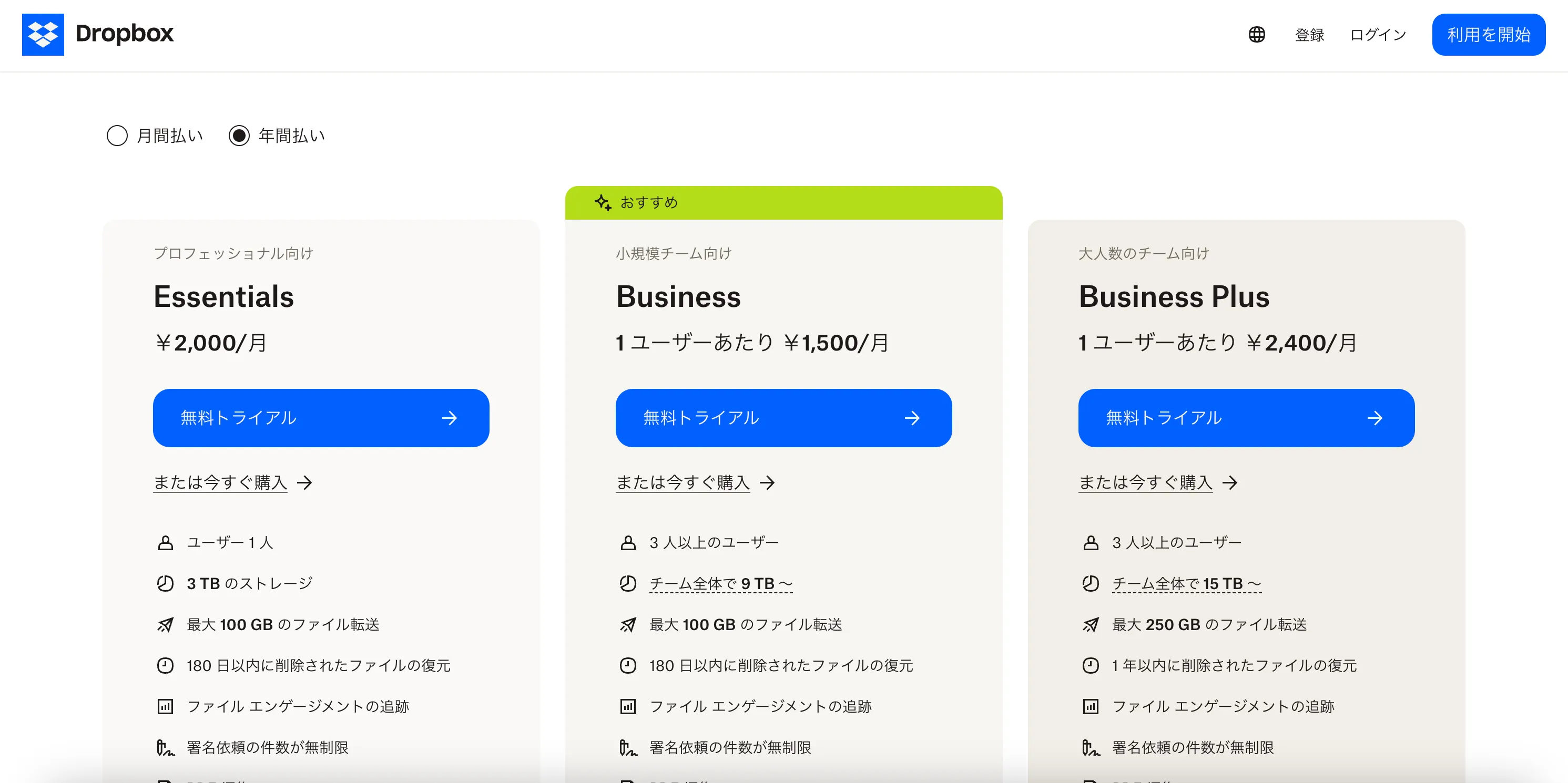 Dropbox 料金